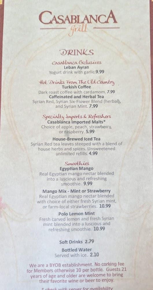 Casablanca Grill Menu image 4